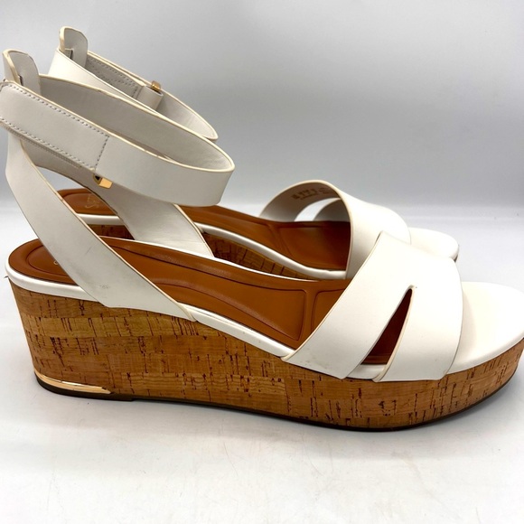 Franco Sarto Shoes - Franco Sarto Womens Primrose Sandals Cork Wedge Platform White Leather